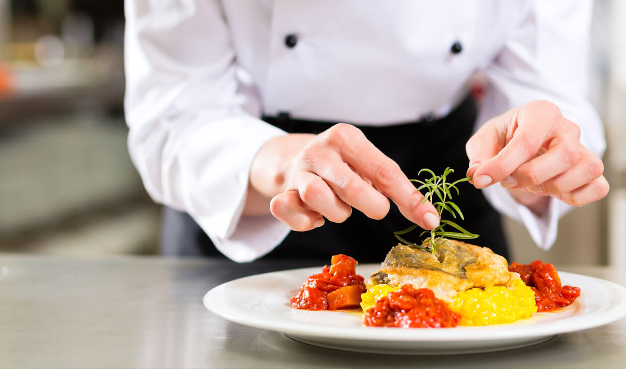 Chef preparing fancy dish