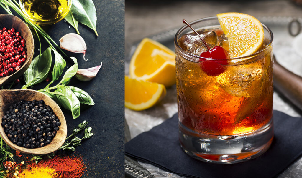 Spices and an Old Fashioned Drink