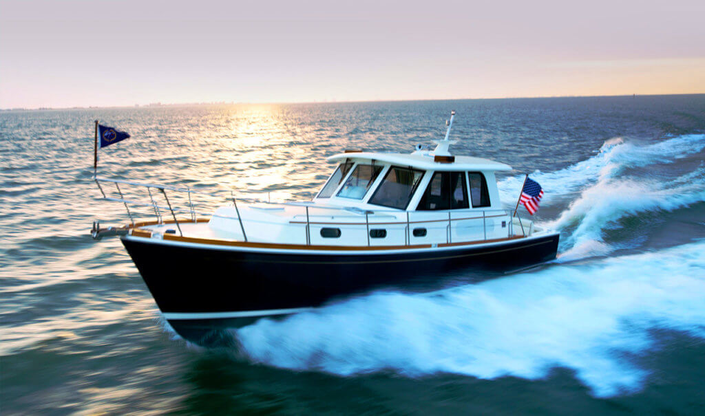 Yacht cruising on the open water