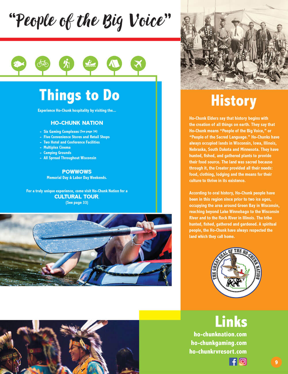 Native Wisconsin Travel Guide Brochure Spread - People of the Big Voice